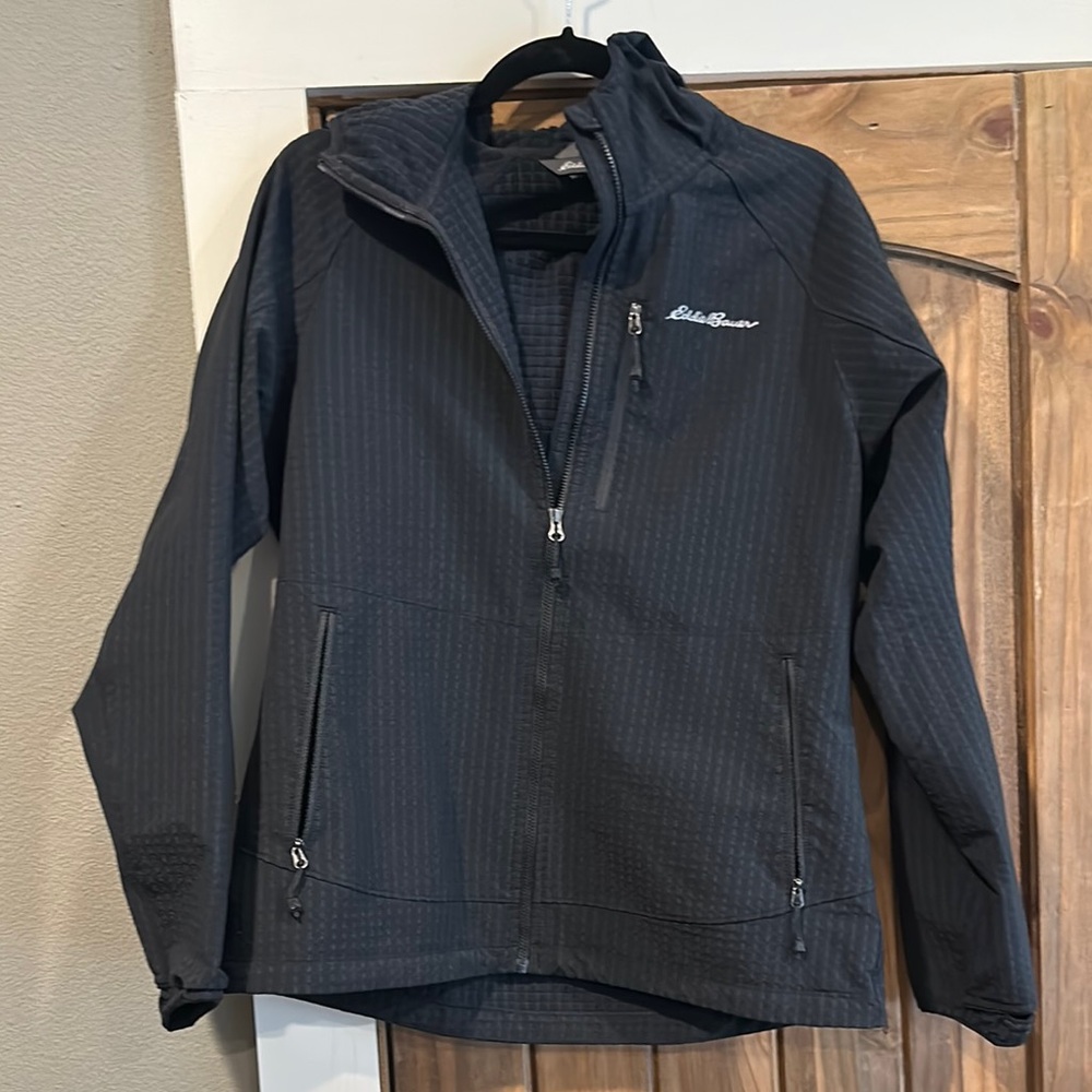 Eddie Bauer First Ascent Womens Medium Black Softshell Full Zip Jacket